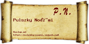 Pulszky Noémi névjegykártya